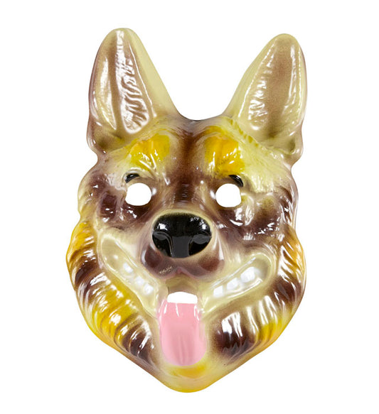Deutscher Schäferhund Maske aus Kunststoff für Fasnacht und Karneval