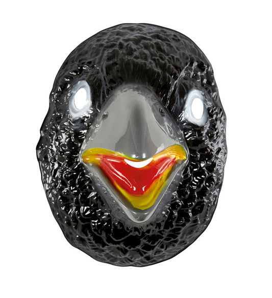 Schwarze Raben-Maske aus Kunststoff für Fasnacht und Karneval