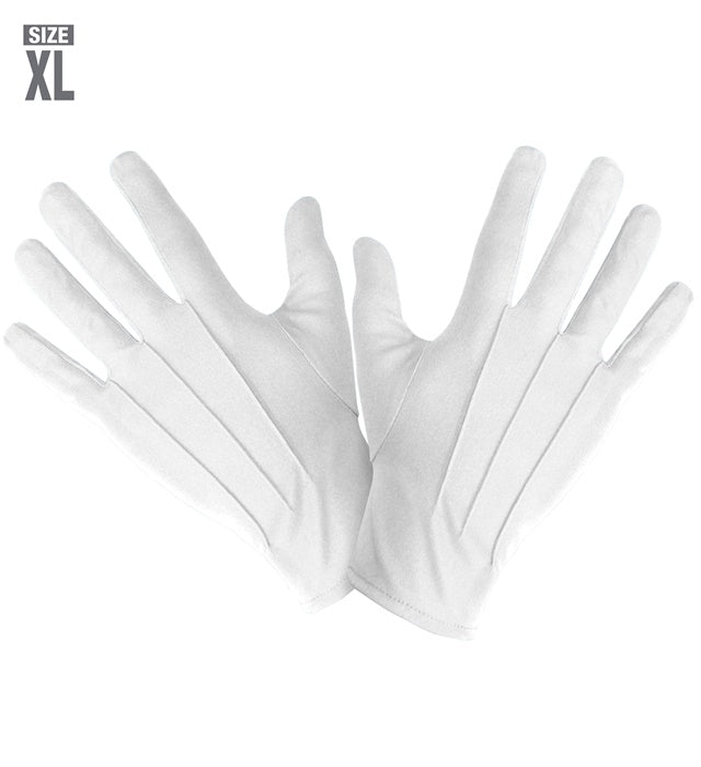 Weiße Handschuhe Größe XL als Kostümzubehör für Fasnacht