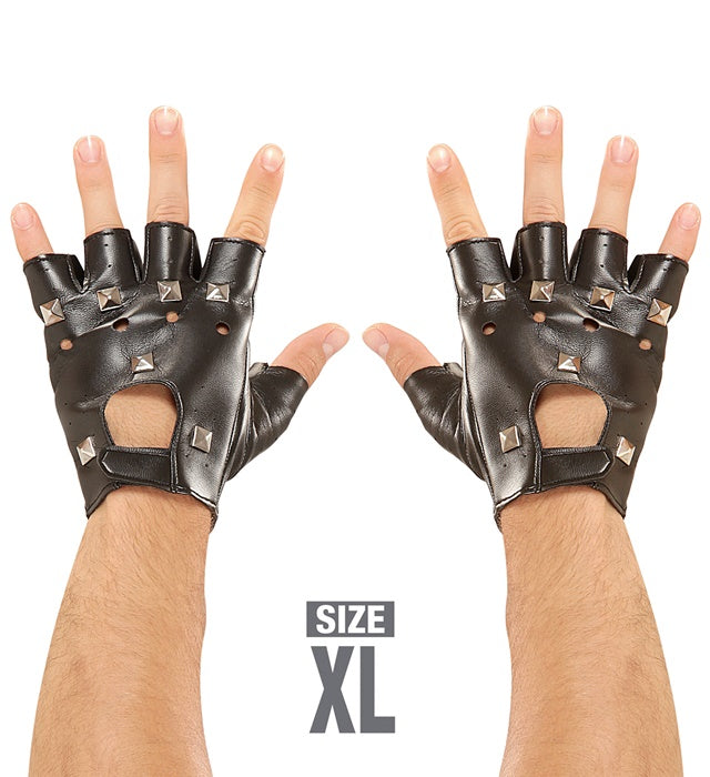 FINGERLOSE NIETENHANDSCHUHE in Lederoptik XL Größe