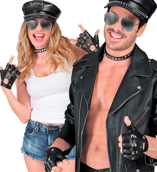 FINGERLOSE NIETENHANDSCHUHE in Lederoptik XL Größe