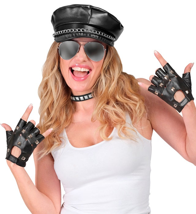 FINGERLOSE NIETENHANDSCHUHE in Lederoptik XL Größe
