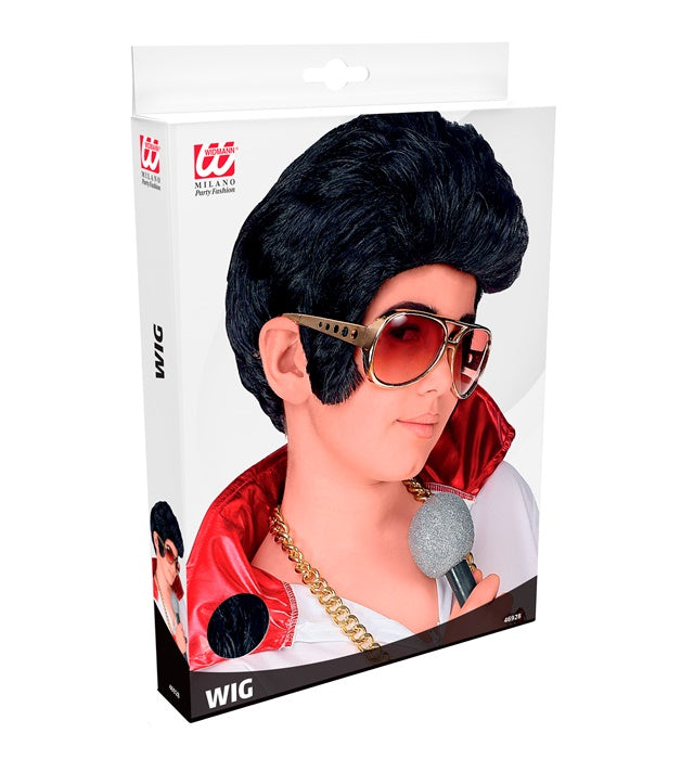King of Rock'n'Roll Perücke in markantem Rockabilly-Stil