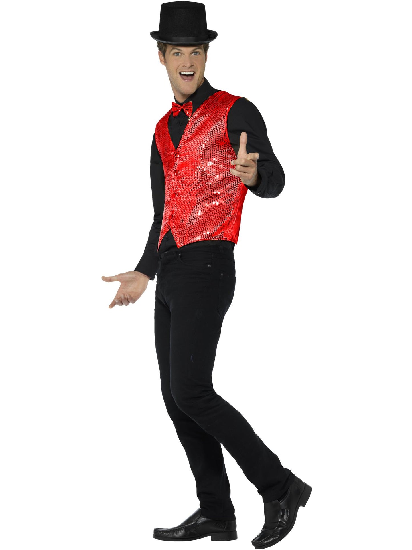 Smiffys PARTY Sequin Waistcoat, Red CS für Unisex