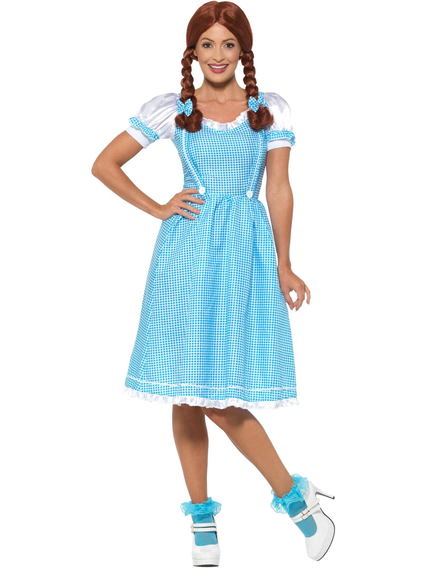 Smiffys STORYBOOK Kansas Country Mädchenkostüm, Blue & White CS für Damen