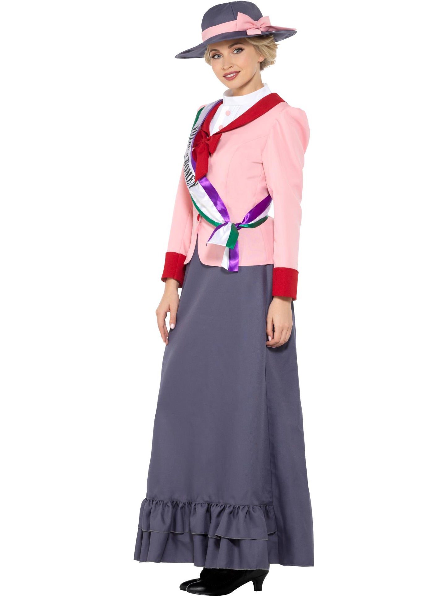 Smiffys Deluxe Victorian Suffragette Costume, Grey & Pink CS für Damen