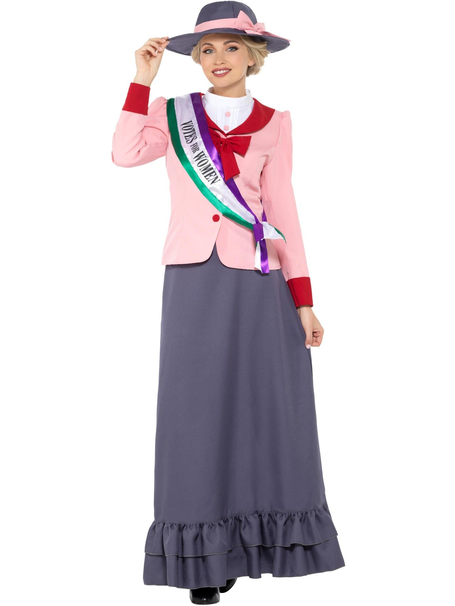 Smiffys Deluxe Victorian Suffragette Costume, Grey & Pink CS für Damen