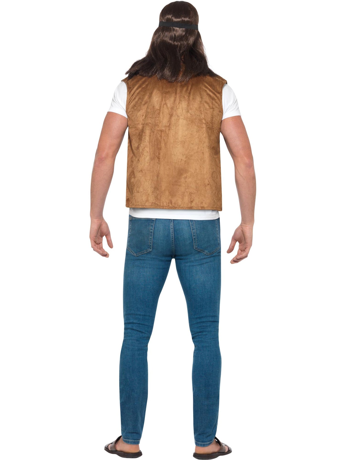 Smiffys Hippie Waistcoat, Unisex, Brown AC