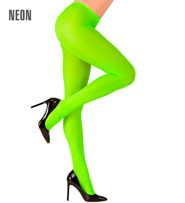 Neon grüne blickdichte Strumpfhose 40 DEN als Kostümzubehör