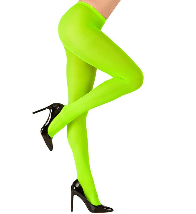 Neon grüne blickdichte Strumpfhose 40 DEN als Kostümzubehör