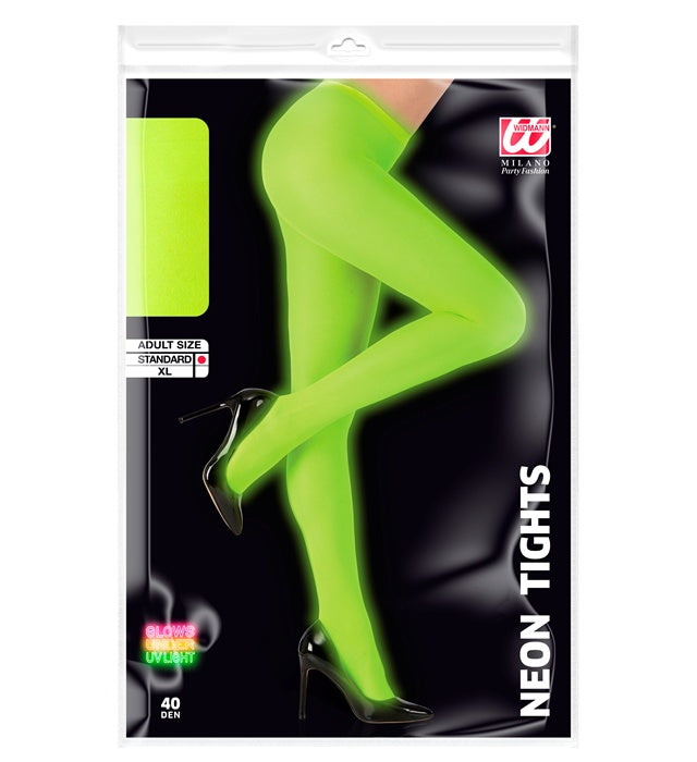 Neon grüne blickdichte Strumpfhose 40 DEN als Kostümzubehör