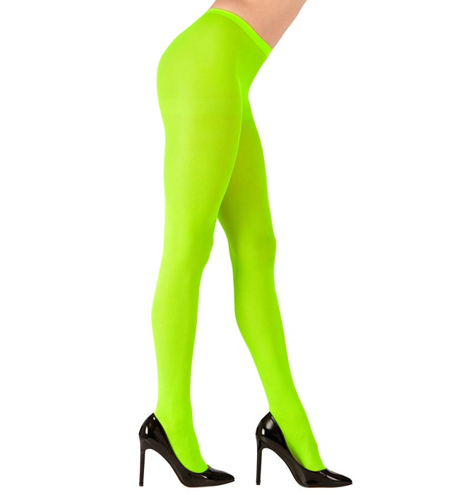 Neon grüne blickdichte Strumpfhose 40 DEN als Kostümzubehör