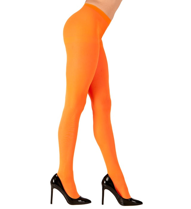 Neon orange Strumpfhose 40 DEN für Fasnacht und Karneval