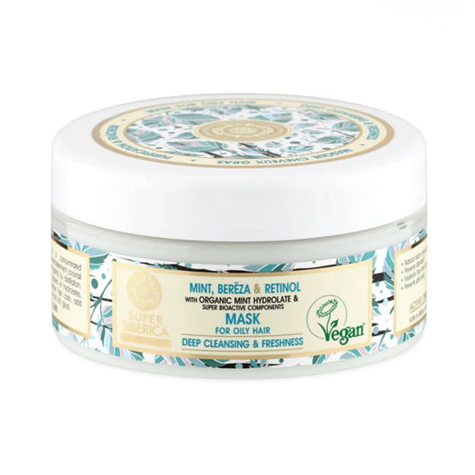NATURA SIBERICA Menta Abedul Retinol Haarmaske für fettiges Haar 400 ml