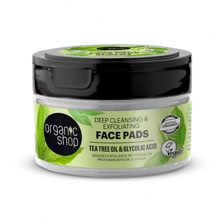 ORGANIC SHOP ORGANIC SHOP Tea Tree Gesichts-Pads exfolierend 20 Stück Deep Cleansing Oil Kosmetik