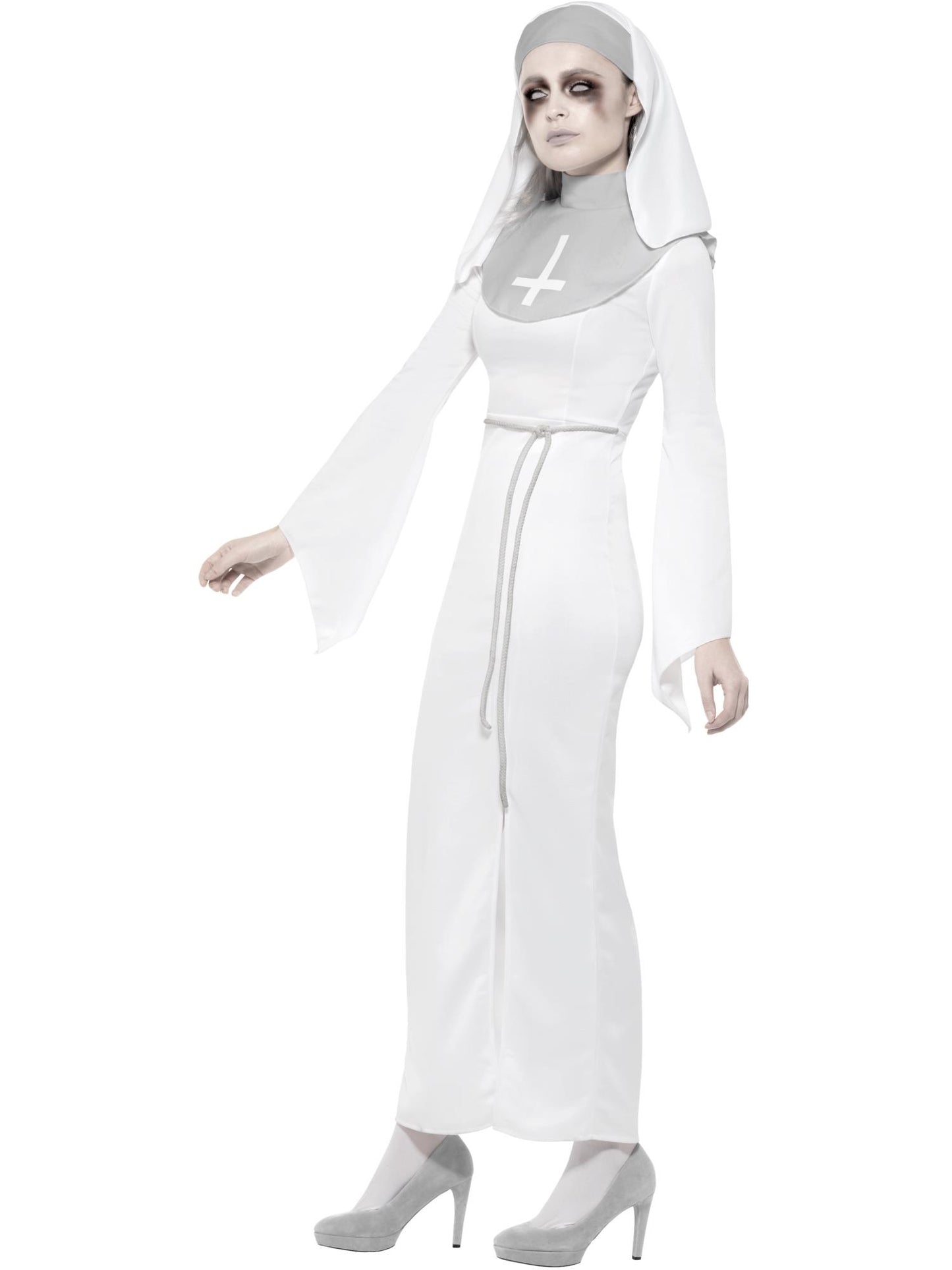 Smiffys Haunted Asylum Nun Costume, White CS für Damen