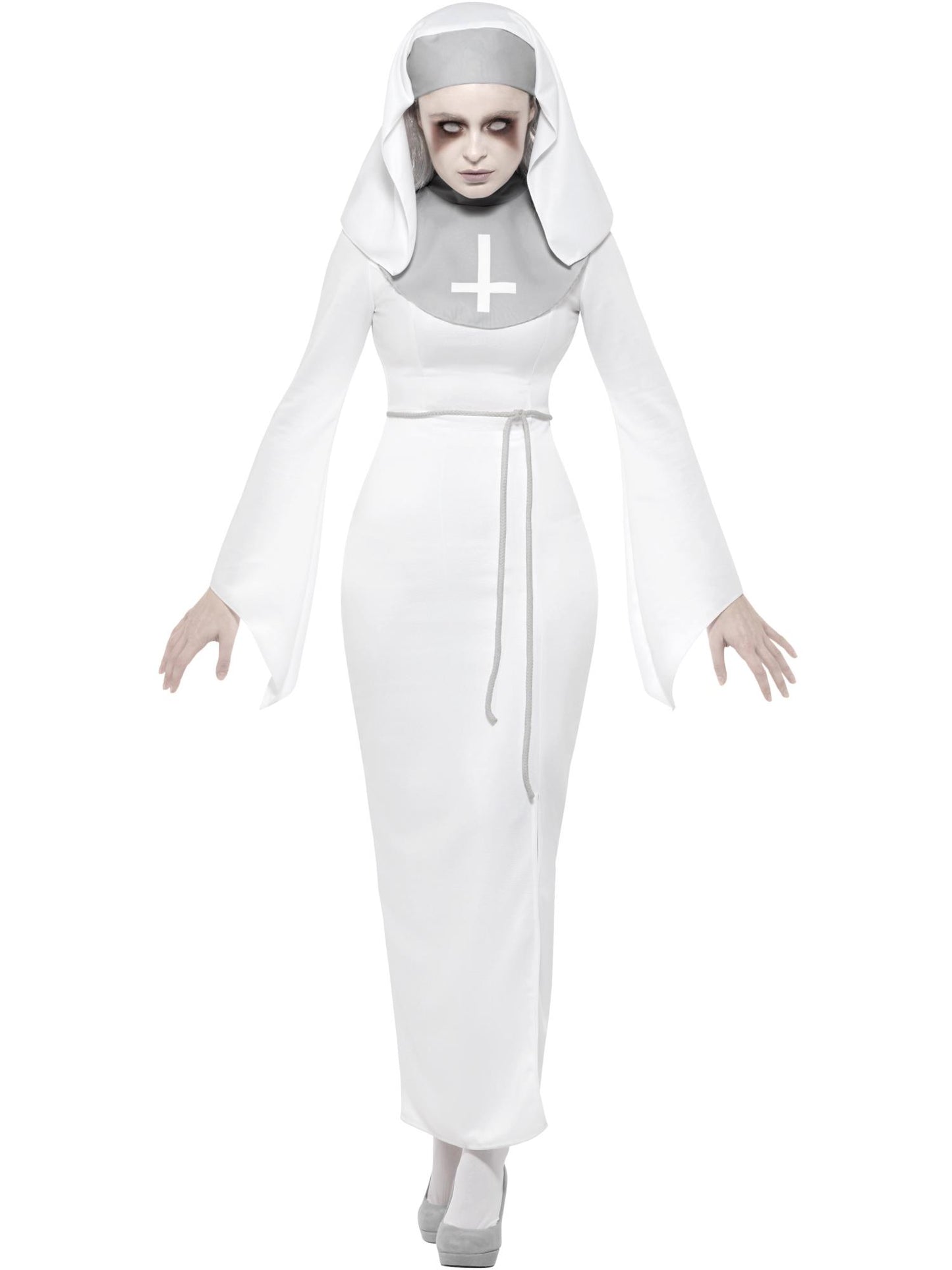 Smiffys Haunted Asylum Nun Costume, White CS für Damen