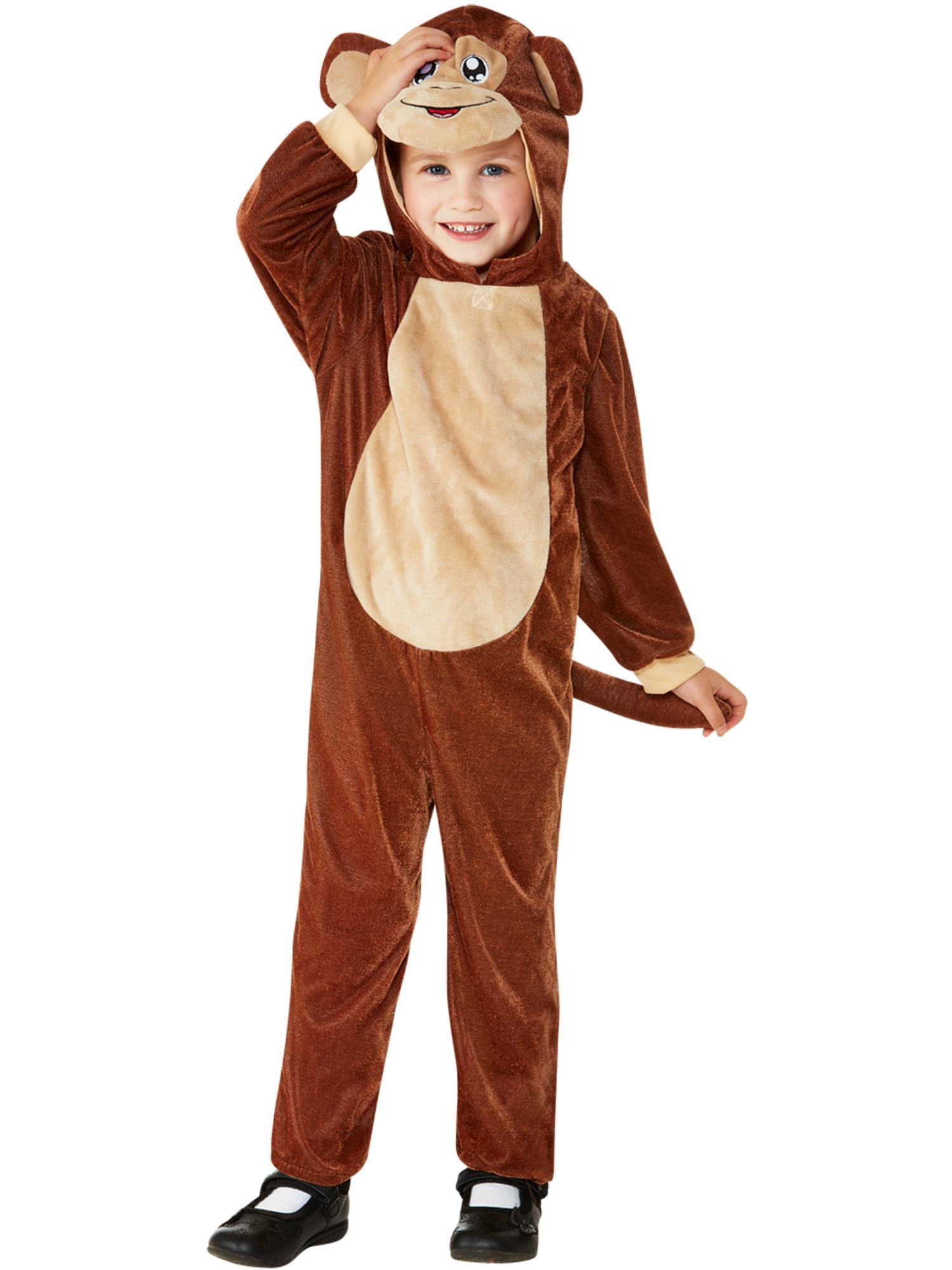 Smiffys braunes Monkey-Kostüm mit Kapuze für Kleinkinder – Produktansicht