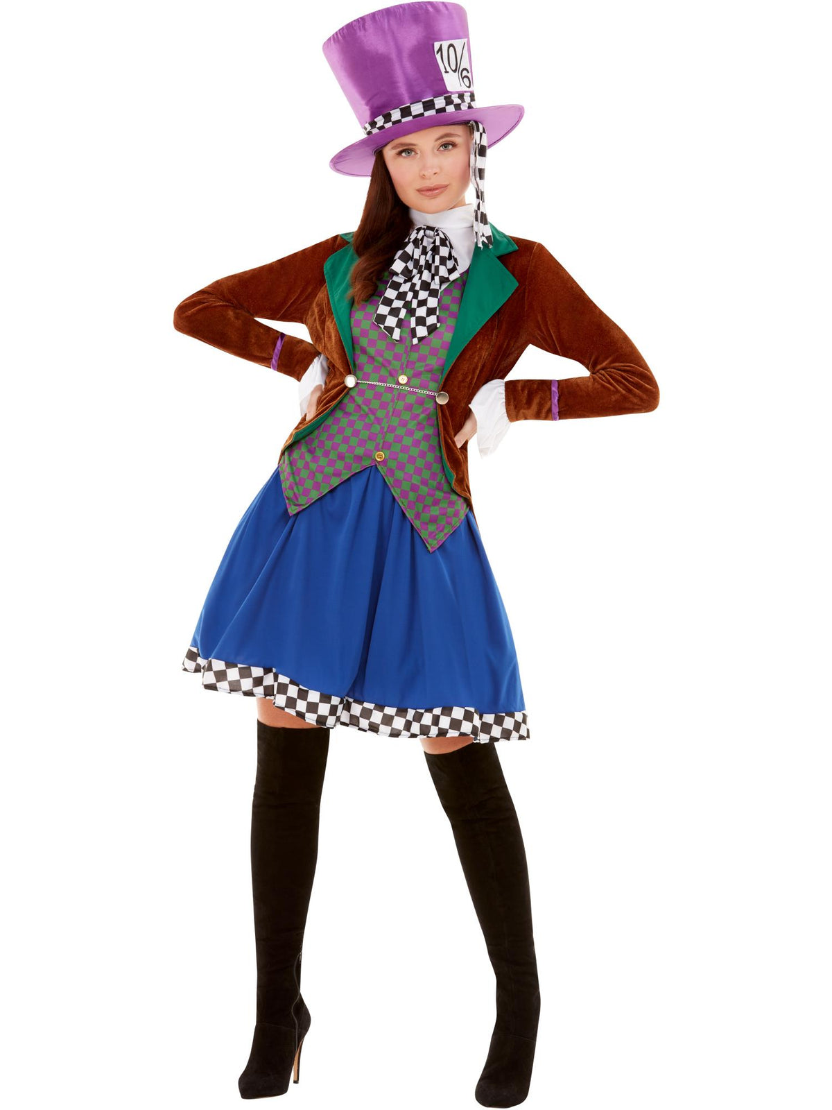 Smiffys STORYBOOK Miss Hatter Costume, Multi-Coloured CS für Damen