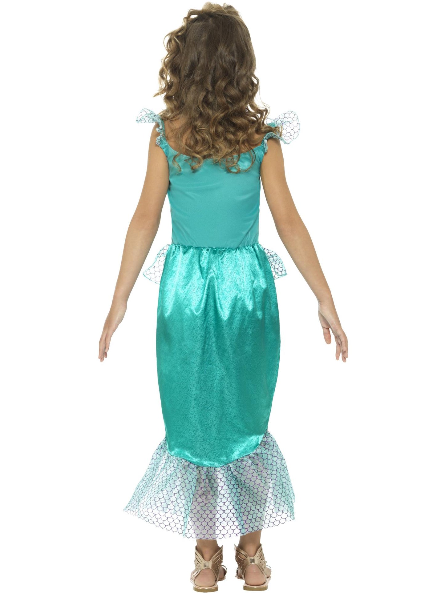 Smiffys Deluxe Mermaid Kostüm in Grün für Mädchen – Detailansicht