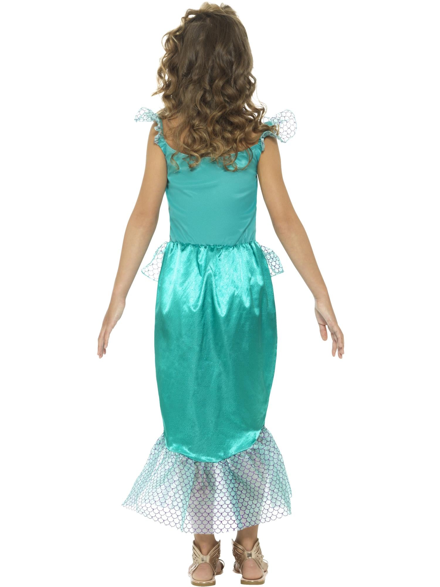 Smiffys Deluxe Mermaid Kostüm in Grün für Mädchen – Detailansicht
