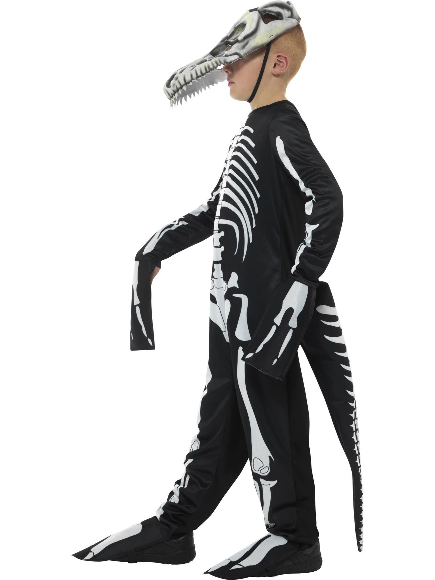 Smiffys DINOSAUR Deluxe T-Rex Skeleton Costume, Bodysuit, Black CS für Unisex