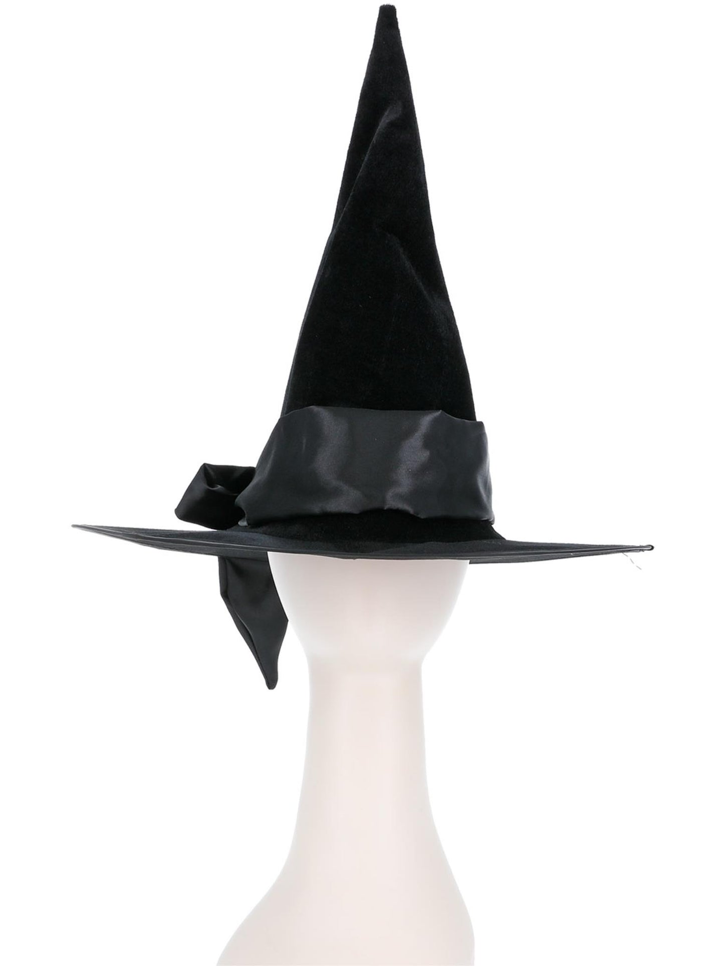Smiffys Deluxe Witch Hat schwarzer Hexenhut mit Schleife für Damen – Detailansicht