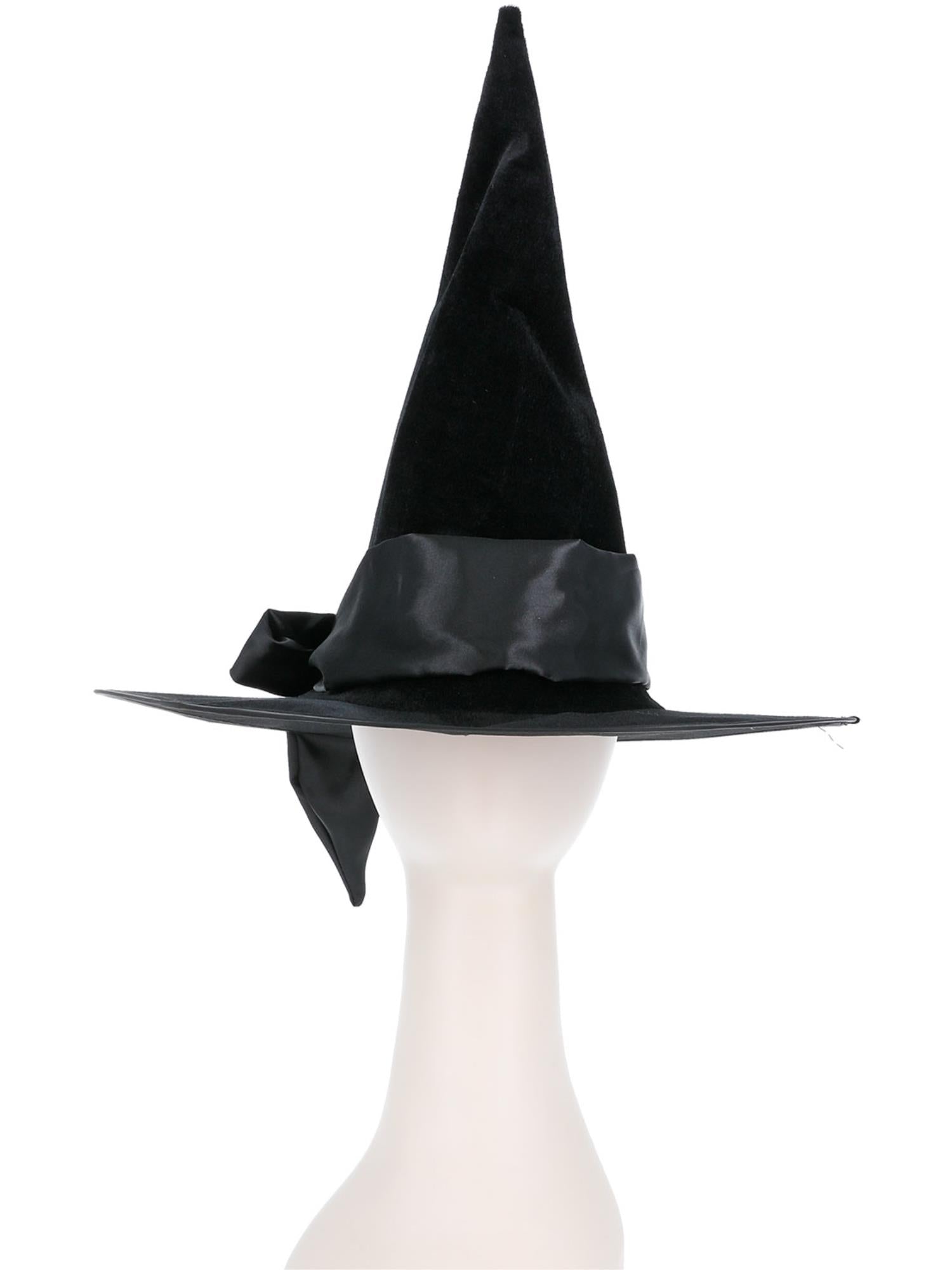 Smiffys Deluxe Witch Hat schwarzer Hexenhut mit Schleife für Damen – Detailansicht