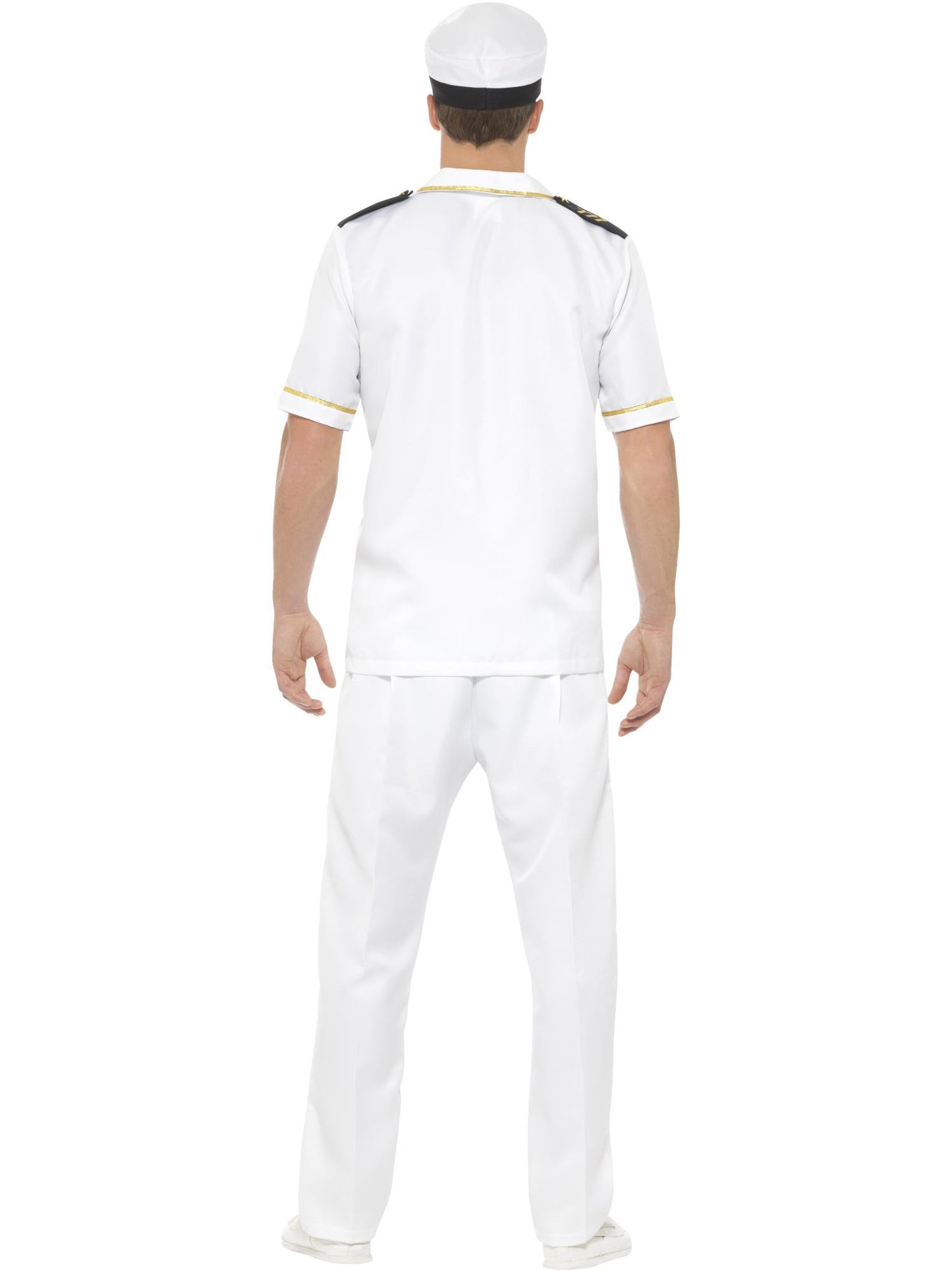 Smiffys AIRFORCE Captain Kostüm für Herren in Weiss mit Oberteil, Hose und Hut – Detailansicht
