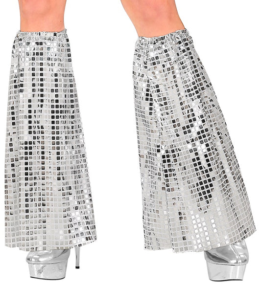 Silberne Pailletten Stulpen im 70er Disco Style als Fasnachts-Accessoire