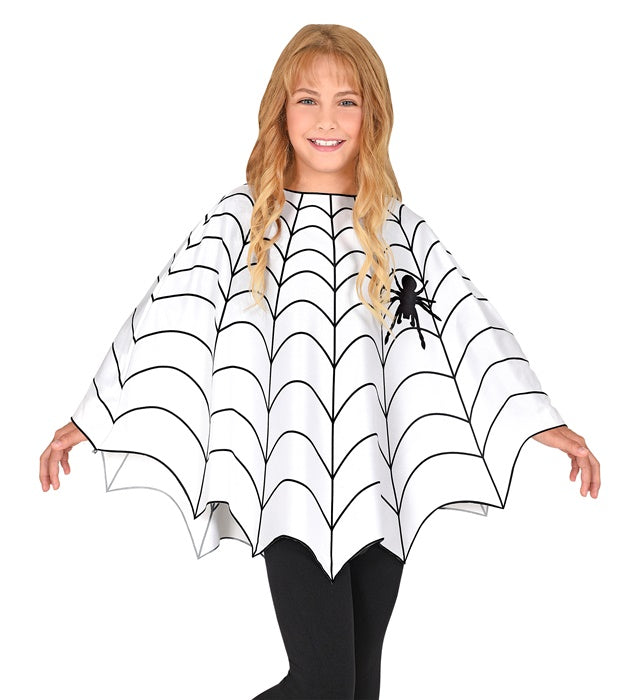 Spinnen-Poncho mit Netz in Schwarz für Fasnacht und Halloween