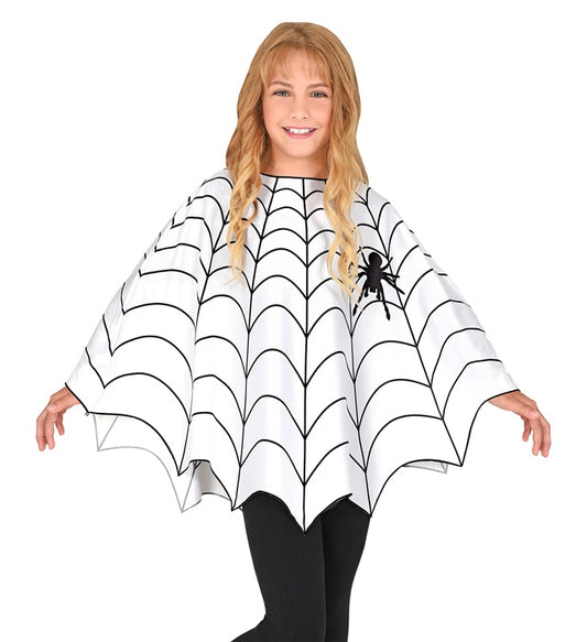 Spinnen-Poncho mit Netz in Schwarz für Fasnacht und Halloween