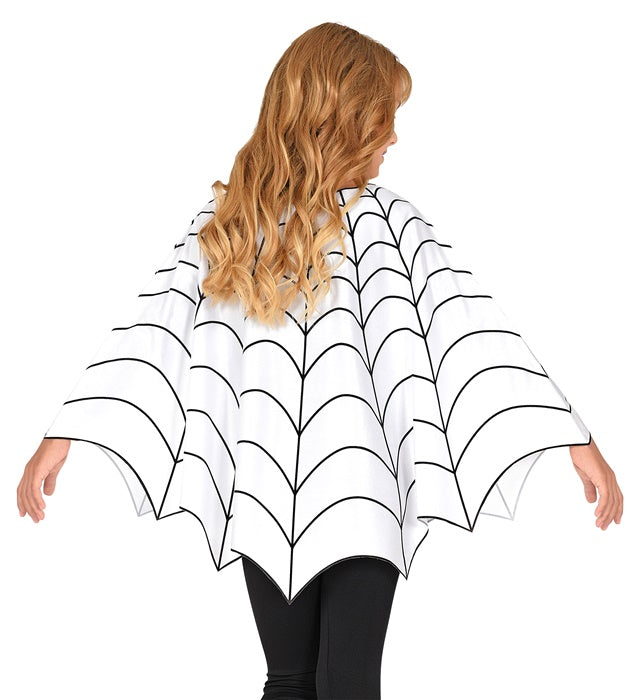 Spinnen-Poncho mit Netz in Schwarz für Fasnacht und Halloween
