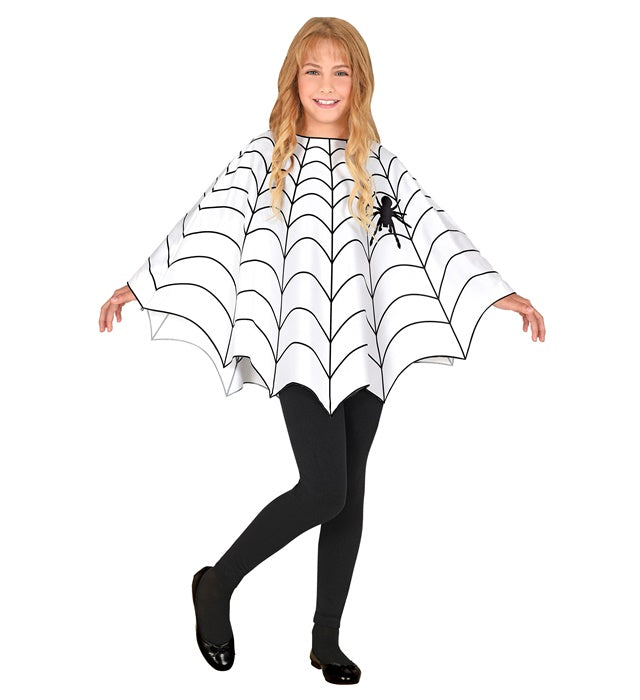 Spinnen-Poncho mit Netz in Schwarz für Fasnacht und Halloween