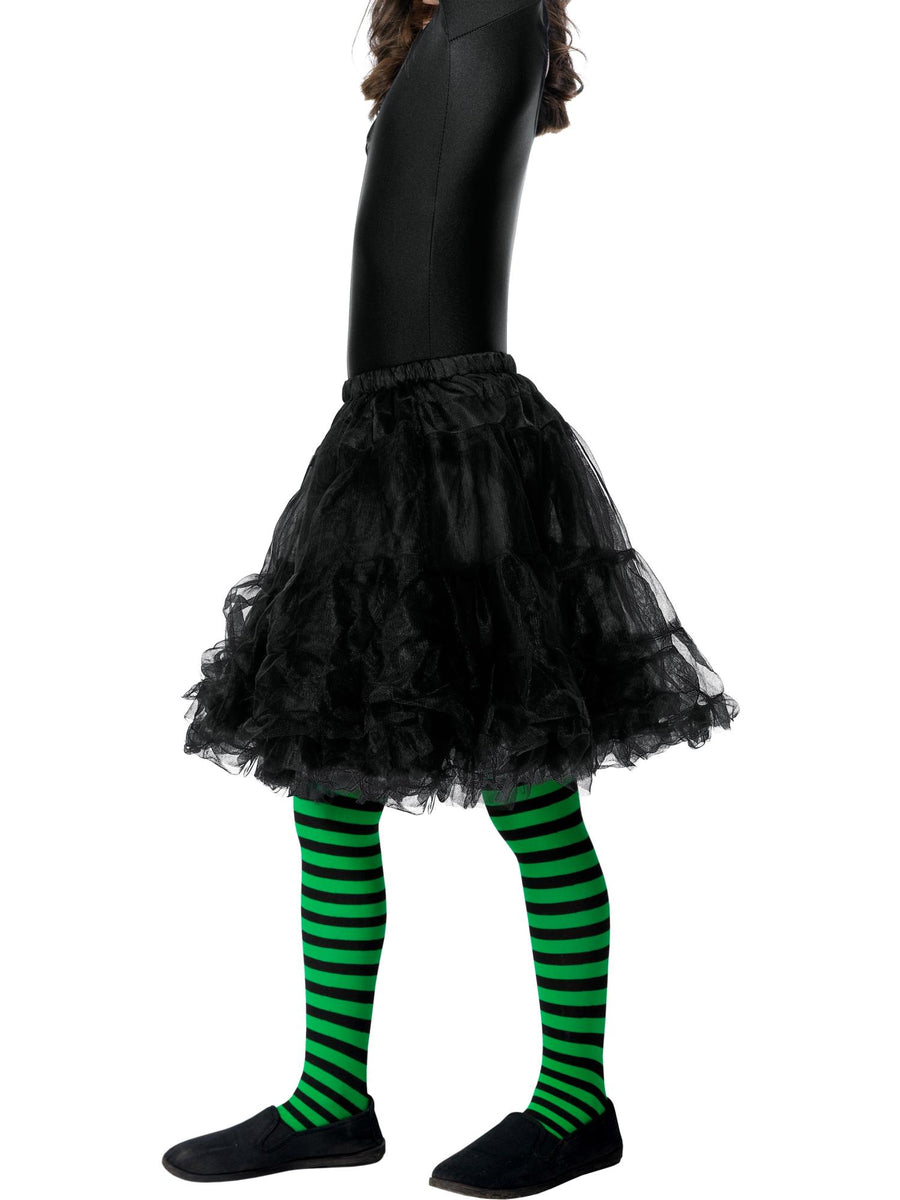 Smiffys Wicked Witch Strumpfhose für Kinder in Grün und Schwarz