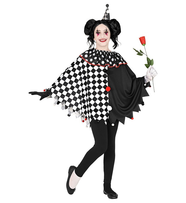 Harlekin Poncho mit buntem Rautenmuster für Fasnacht und Karneval