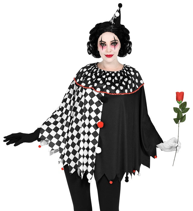 Harlekin Poncho mit buntem Rautenmuster für Fasnacht und Karneval