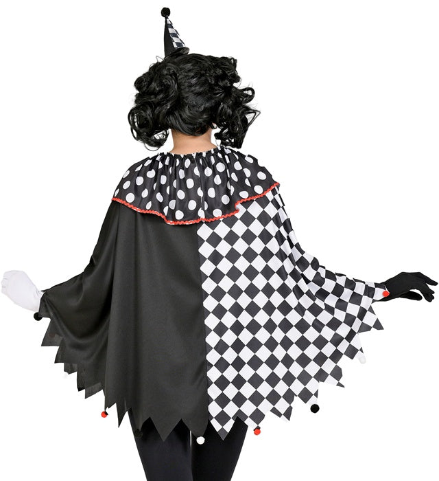 Harlekin Poncho mit buntem Rautenmuster für Fasnacht und Karneval
