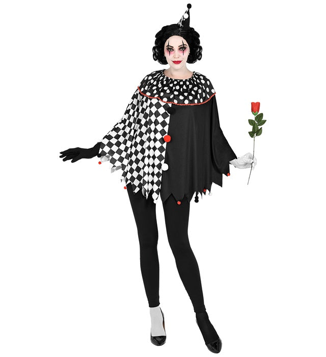 Harlekin Poncho mit buntem Rautenmuster für Fasnacht und Karneval