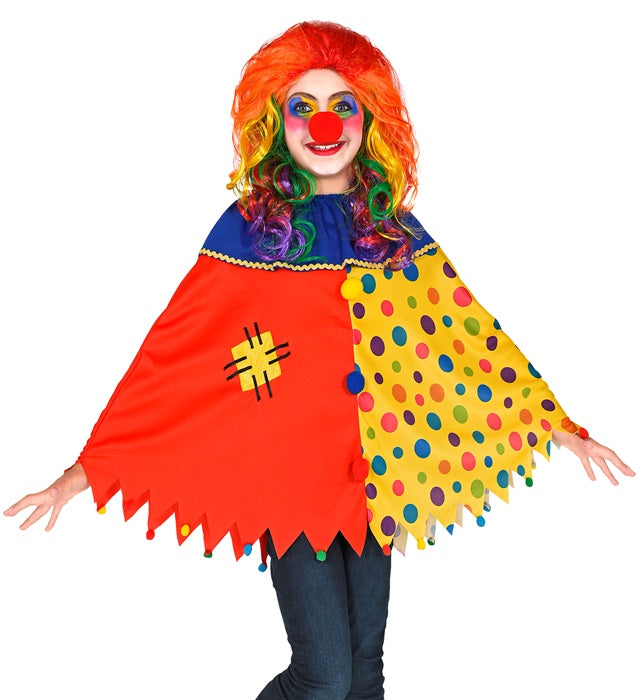 Bunter Clown-Poncho für Fasnacht und Karneval