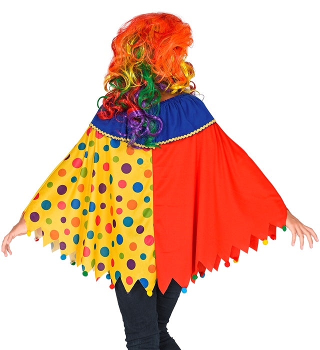 Bunter Clown-Poncho für Fasnacht und Karneval