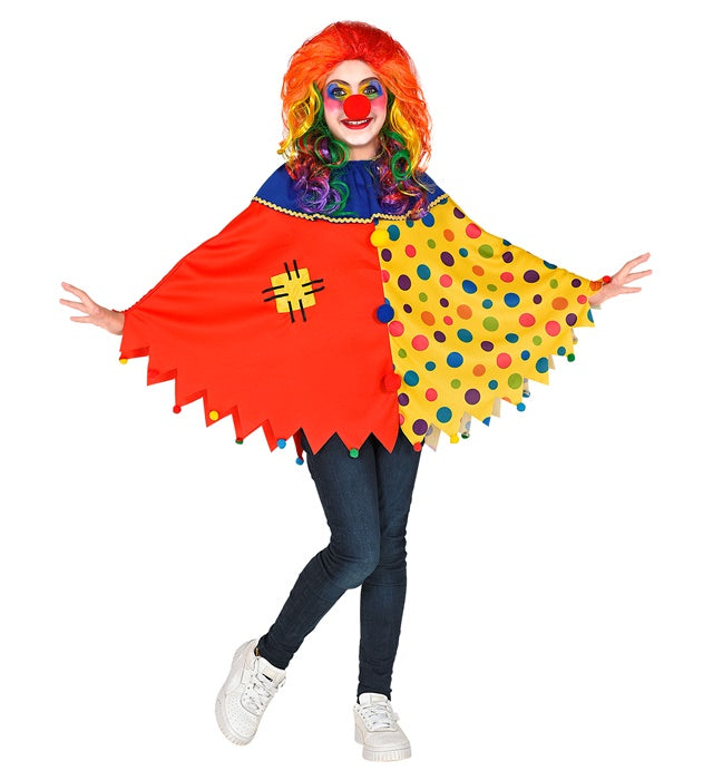 Bunter Clown-Poncho für Fasnacht und Karneval