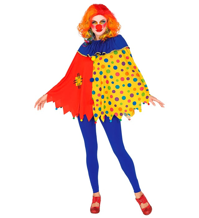 Bunter Clown-Poncho ideal für Fasnacht und Karneval in der Schweiz