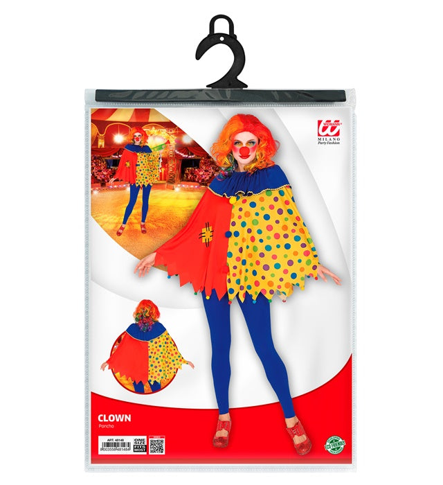 Bunter Clown-Poncho ideal für Fasnacht und Karneval in der Schweiz