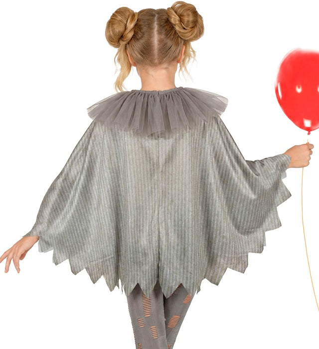 HORROR CLOWN Poncho mit blutigen Clown-Motiven für Fasnacht und Halloween