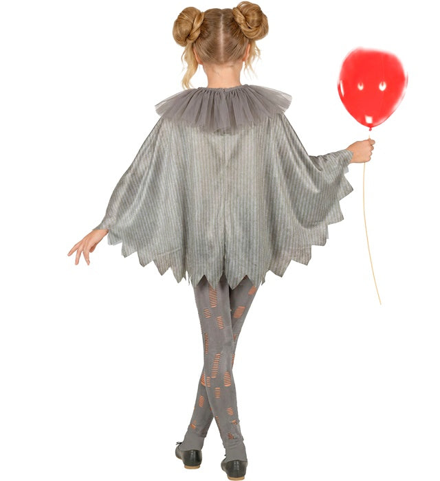 HORROR CLOWN Poncho mit blutigen Clown-Motiven für Fasnacht und Halloween