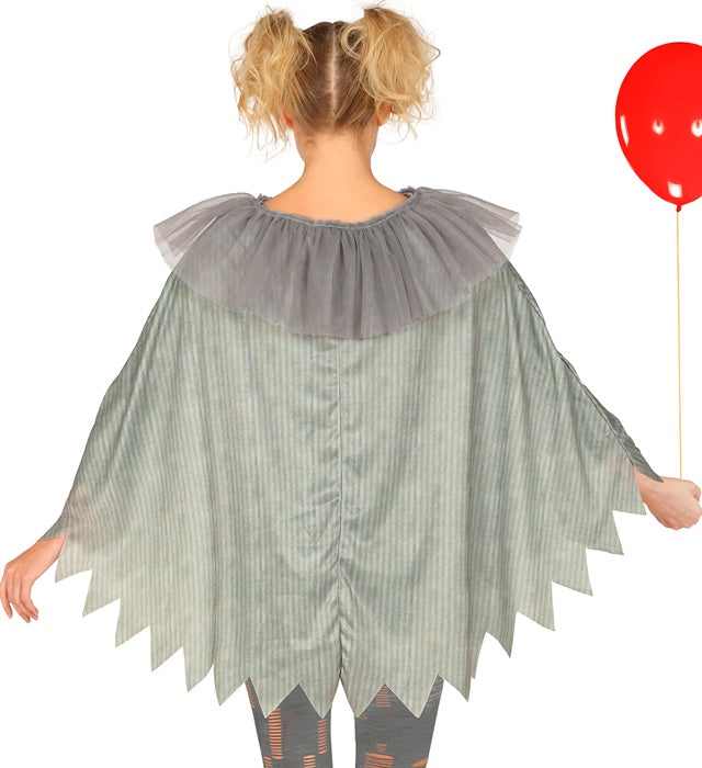 Horror Clown Poncho mit gruseligem Design für Fasnacht und Karneval