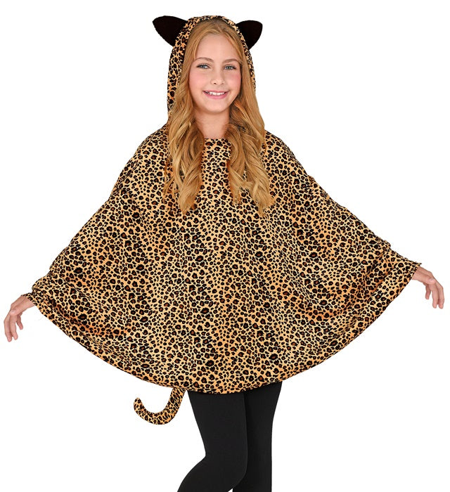 Leopard Poncho mit Kapuze – tierisches Kostüm für Fasnacht