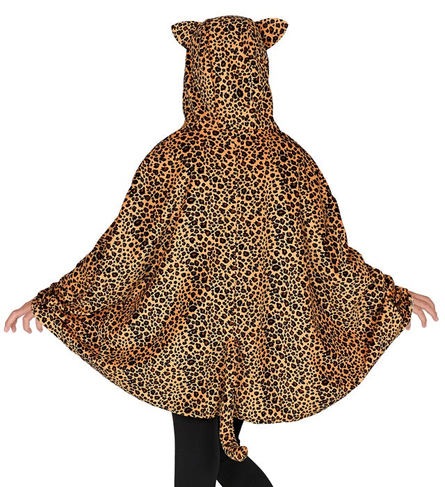 Leopard Poncho mit Kapuze – tierisches Kostüm für Fasnacht