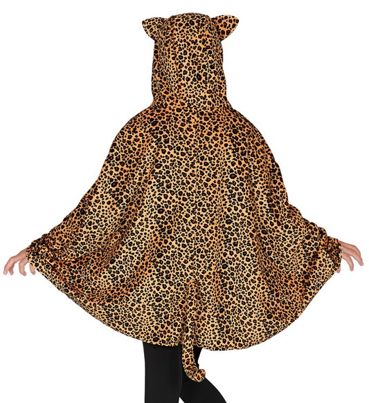 Leopard Poncho mit Kapuze – tierisches Kostüm für Fasnacht